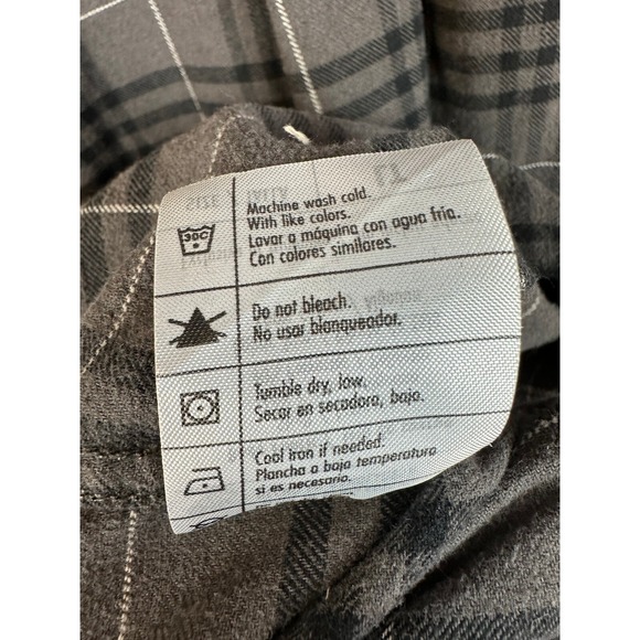 Real Work Wear Ombre Check Plaid Button Down Shirt Mens Size Large Tall - Picture 13 of 14